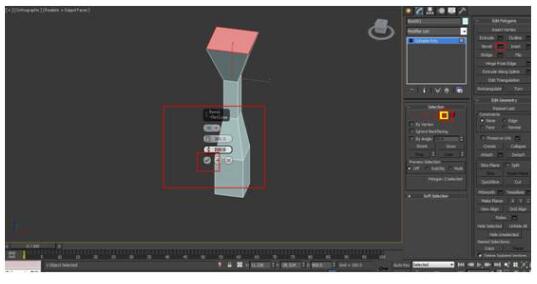 选择面进行Bevel（倒角）